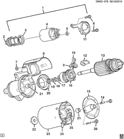 STARTER-GENERATOR-IGNITION-ELECTRICAL-LAMPS Cadillac Brougham 1991-1991 D STARTER MOTOR (5.0E)(L03)