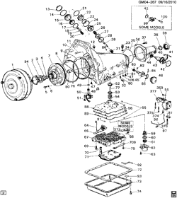 FREIOS Chevrolet Caprice 1991-1993 B AUTOMATIC TRANSMISSION (MD8) PART 1 HM 4L60 CASE & RELATED PARTS