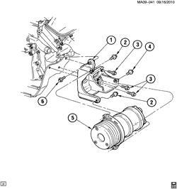BODY MOUNTING-AIR CONDITIONING-AUDIO/ENTERTAINMENT Buick Century 1989-1991 A A/C COMPRESSOR MOUNTING (LG7/3.3N)