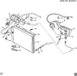 КРЕПЛЕНИЕ КУЗОВА-КОНДИЦИОНЕР-АУДИОСИСТЕМА Pontiac 6000 1989-1991 A A/C REFRIGERATION SYSTEM (LR8/2.5R)