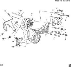 СТАРТЕР-ГЕНЕРАТОР-СИСТЕМА ЗАЖИГАНИЯ-ЭЛЕКТРООБОРУДОВАНИЕ-ЛАМПЫ Pontiac Firebird 1990-1992 F GENERATOR MOUNTING-V6 (3.1T)(LH0)