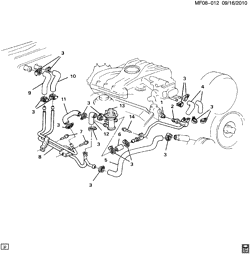 ЛИСТОВОЙ МЕТАЛЛ ПЕРЕДНЕЙ ЧАСТИ - ОБОГРЕВАТЕЛЬ - ТЕХОБСЛУЖИВАНИЕ АВТОМОБИЛЯ Chevrolet Camaro 1990-1992 F HOSES & PIPES/HEATER V6 (3.1T)(LH0,C60)