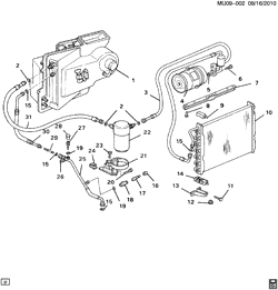 BODY MOUNTING-AIR CONDITIONING-AUDIO/ENTERTAINMENT Chevrolet Lumina APV 1992-1995 U A/C REFRIGERATION SYSTEM (LG6/3.1D)(C67)