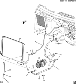 BODY MOUNTING-AIR CONDITIONING-AUDIO/ENTERTAINMENT Cadillac CTS Wagon 2011-2011 DM,DR35-69 A/C REFRIGERATION SYSTEM (LF1/3.0Y,LLT/3.6D)