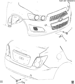 FRAMES-SPRINGS-SHOCKS-BUMPERS Chevrolet Sonic Sedan (NON CANADA AND US) 2013-2014 JR,JS,JT69 TOW HOOKS