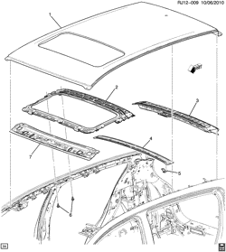 BODY MOLDINGS-SHEET METAL-REAR COMPARTMENT HARDWARE-ROOF HARDWARE Chevrolet Sonic Hatchback (Canada and US) 2017-2017 JV,JW48 SHEET METAL/ROOF (SUNROOF CF5)