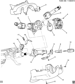 FRONT SUSPENSION-STEERING Chevrolet Sonic Sedan (Canada and US) 2014-2016 JU,JV,JW,JY69 STEERING COLUMN PART 2 SWITCHES & COVERS