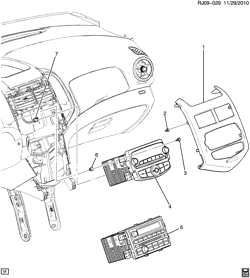 BODY MOUNTING-AIR CONDITIONING-AUDIO/ENTERTAINMENT Chevrolet Sonic Sedan (Canada and US) 2013-2016 JU,JV,JW69 RADIO MOUNTING (EXC UF7)