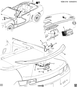 BODY MOUNTING-AIR CONDITIONING-AUDIO/ENTERTAINMENT Chevrolet Camaro Convertible 2011-2015 E67 ANTENNA/AUDIO(UB3)