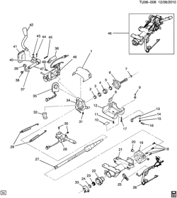 FRONT AXLE-FRONT SUSPENSION-STEERING-DIFFERENTIAL GEAR Buick Terraza (2WD) 2005-2006 UX1 STEERING COLUMN