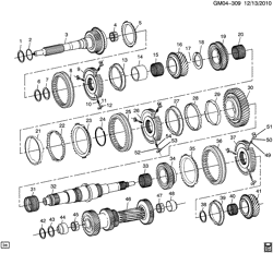 FREIOS Cadillac CTS 2003-2003 DG,DM 5-SPEED MANUAL TRANSMISSION PART 4 (M35) GEARS & SHAFTS