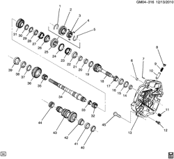 TRANSMISSÃO MANUAL 5 MARCHAS Cadillac CTS 2004-2006 DN 6-SPEED MANUAL TRANSMISSION PART 2 (M12) GEARS & SHAFTS