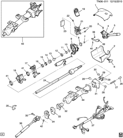 FRONT AXLE-FRONT SUSPENSION-STEERING-DIFFERENTIAL GEAR Hummer H2 SUT - 36 Bodystyle 2008-2008 N2 STEERING COLUMN