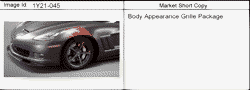 ДОПОЛНИТЕЛЬНОЕ ОБОРУДОВАНИЕ Chevrolet Corvette 2010-2011 Y07-67 APPEARANCE PKG/BODY GRILLE