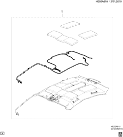 BODY WIRING-ROOF TRIM Chevrolet Caprice Police Vehicle 2011-2013 E19 WIRING HARNESS/HEADLINER