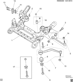 FRONT SUSPENSION-STEERING Pontiac G8 2008-2009 E SUSPENSION/FRONT-FRAME & CONTROL ARMS