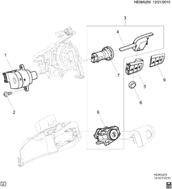 FRONT SUSPENSION-STEERING Pontiac G8 2008-2009 E STEERING COLUMN-IGNITION SWITCH & KEY