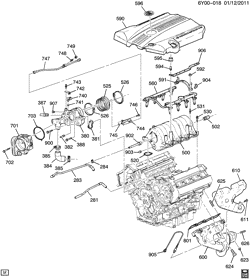 MOTOR 8 CILINDROS Cadillac XLR 2006-2006 YV ENGINE ASM-4.6L V8 PART 5 MANIFOLDS & FUEL RELATED PARTS (LH2/4.6A)