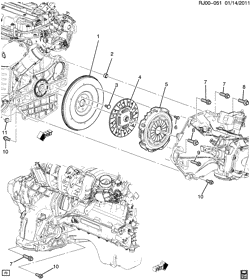 5-SPEED MANUAL TRANSMISSION Chevrolet Sonic Hatchback (Canada and US) 2013-2015 JU,JV,JW48 TRANSMISSION TO ENGINE MOUNTING (LUW/1.8H, MANUAL M26)