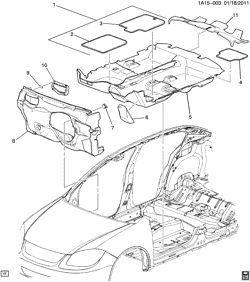 REAR SEAT TRIM-CARPET Chevrolet Cobalt 2005-2010 A69 CARPET/FLOOR