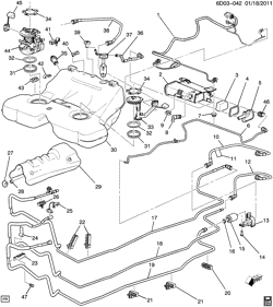 FUEL SYSTEM-EXHAUST-EMISSION SYSTEM Cadillac CTS 2003-2004 D69 FUEL SUPPLY SYSTEM (LY9/2.6M,LA3/3.2N)