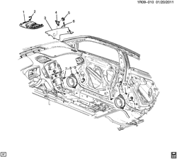 КРЕПЛЕНИЕ КУЗОВА-КОНДИЦИОНЕР-АУДИОСИСТЕМА Chevrolet Volt 2012-2012 R AUDIO SYSTEM/SPEAKERS(UZ6)
