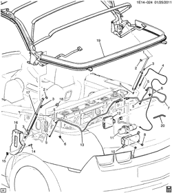 ОТДЕЛКА САЛОНА - ОТДЕЛКА ПЕРЕДН. СИДЕНЬЯ-РЕМНИ БЕЗОПАСНОСТИ Chevrolet Camaro Convertible 2011-2015 E67 FOLDING TOP MECHANISM