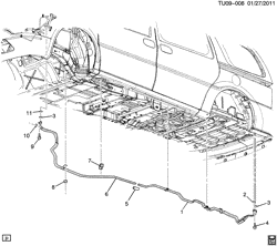 BODY MOUNTING-AIR CONDITIONING-AUDIO/ENTERTAINMENT Buick Terraza (2WD) 2005-2006 UX1 A/C REFRIGERATION SYSTEM/REAR(C69)