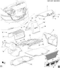 REAR SEAT TRIM-CARPET Buick LaCrosse/Allure 2012-2013 GB,GM COMPARTMENT TRIM/REAR (HYBRID HP6)