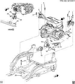 6-CYLINDER ENGINE Chevrolet Orlando 2013-2014 P75 ENGINE & TRANSMISSION MOUNTING (LEA/2.4K, AUTOMATIC TRANSMISSION MH8)