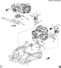 4-CYLINDER ENGINE Chevrolet Orlando 2013-2014 P75 ENGINE & TRANSMISSION MOUNTING (LEA/2.4K, MANUAL TRANSMISSION MZ0)
