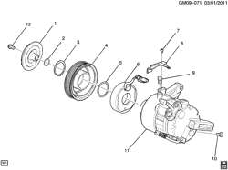 BODY MOUNTING-AIR CONDITIONING-AUDIO/ENTERTAINMENT Chevrolet Equinox 2012-2012 L A/C COMPRESSOR ASM (LFW/3.0-5)
