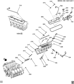 6-ЦИЛИНДРОВЫЙ ДВИГАТЕЛЬ Chevrolet Impala 2006-2009 W ENGINE ASM-5.3L V8 PART 2 CYLINDER HEAD AND RELATED PARTS (LS4/5.3C)