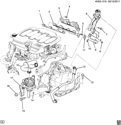 FUEL SYSTEM-EXHAUST-EMISSION SYSTEM Buick Lucerne 2009-2010 H AIR INJECTION PUMP & RELATED PARTS (LZ9/3.9-1)