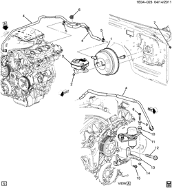 АВТОМАТИЧЕСКАЯ КОРОБКА ПЕРЕДАЧ Chevrolet Camaro Coupe 2012-2015 EE,EF BRAKE BOOSTER & MASTER CYLINDER MOUNTING (LFX/3.6-3)