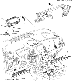 ОТДЕЛКА САЛОНА - ОТДЕЛКА ПЕРЕДН. СИДЕНЬЯ-РЕМНИ БЕЗОПАСНОСТИ Chevrolet Volt 2012-2015 RC INFLATABLE RESTRAINT SYSTEM DRIVER & PASSENGER