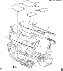 REAR SEAT TRIM-CARPET Chevrolet Volt 2012-2015 RC CARPET/FLOOR