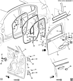 WINDSHIELD-WIPER-MIRRORS-INSTRUMENT PANEL-CONSOLE-DOORS Chevrolet Volt 2012-2015 RC,RD DOOR HARDWARE/FRONT PART 1