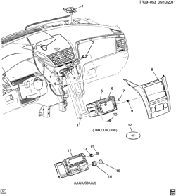 BODY MOUNTING-AIR CONDITIONING-AUDIO/ENTERTAINMENT Chevrolet Traverse (AWD) 2011-2012 RV1 RADIO MOUNTING (CHEVROLET X88)