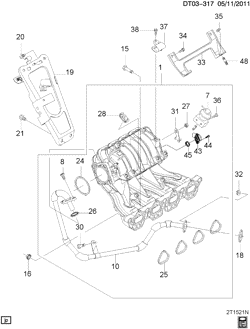 FUEL SYSTEM-EXHAUST-EMISSION SYSTEM Chevrolet Aveo 2011-2011 T INTAKE MANIFOLD (LXT/1.6F)