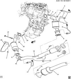 FUEL SYSTEM-EXHAUST-EMISSION SYSTEM Chevrolet Captiva Sport (Canada and US) 2012-2015 LR EXHAUST SYSTEM/FRONT (LFW/3.0-5)