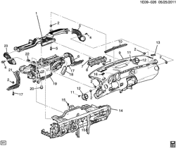 КРЕПЛЕНИЕ КУЗОВА-КОНДИЦИОНЕР-АУДИОСИСТЕМА Chevrolet Camaro Coupe 2012-2015 EE,EF,ES37-67 AIR DISTRIBUTION SYSTEM