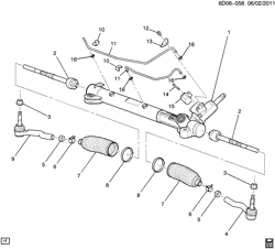 FRONT SUSPENSION-STEERING Cadillac CTS Coupe 2011-2014 DM,DN35-47-69 STEERING GEAR ASM (REAR WHEEL DRIVE MN6,MX0)