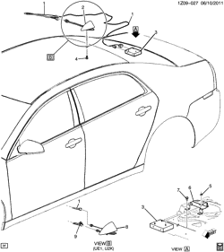 BODY MOUNTING-AIR CONDITIONING-AUDIO/ENTERTAINMENT Chevrolet Malibu 2012-2012 Z ANTENNA/DIGITAL AUDIO (U2K)