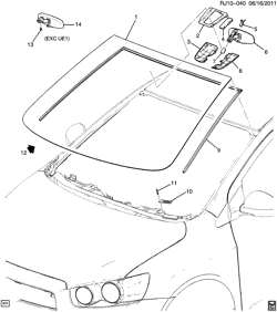 PARABRISA - LIMPADOR - ESPELHOS - PAINEL DE INSTRUMENTO - CONSOLE - PORTAS Chevrolet Sonic Hatchback (Canada and US) 2012-2012 J48 WINDSHIELD TRIM & HARDWARE