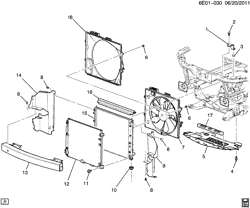 COOLING SYSTEM-GRILLE-OIL SYSTEM Cadillac SRX 2009-2009 E RADIATOR MOUNTING & RELATED PARTS