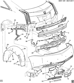 РАМЫ-ПРУЖИНЫ - АМОРТИЗАТОРЫ - БАМПЕРЫ Cadillac CTS Coupe 2012-2014 DM47 BUMPER/REAR