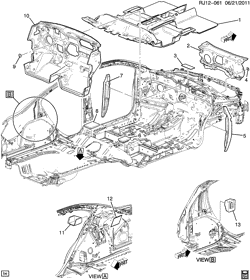 BODY MOLDINGS-SHEET METAL-REAR COMPARTMENT HARDWARE-ROOF HARDWARE Chevrolet Sonic Hatchback (Canada and US) 2013-2016 JU,JV,JW,JY48 INSULATORS/BODY