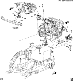 4-CYLINDER ENGINE Chevrolet Cruze (Carryover Model) 2013-2016 P69 ENGINE & TRANSMISSION MOUNTING (LUW/1.8H,LWE/1.8G, AUTOMATIC TRANSMISSION MH9)
