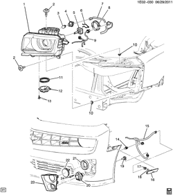 DÉMARREUR - ALTERNATEUR - ALLUMAGE - ÉLECTRIQUE - LAMPES Chevrolet Camaro Convertible 2013-2015 ES37-67 LAMPS/FRONT (HIGH INTENSITY T4F, PERFORMANCE ZL1)